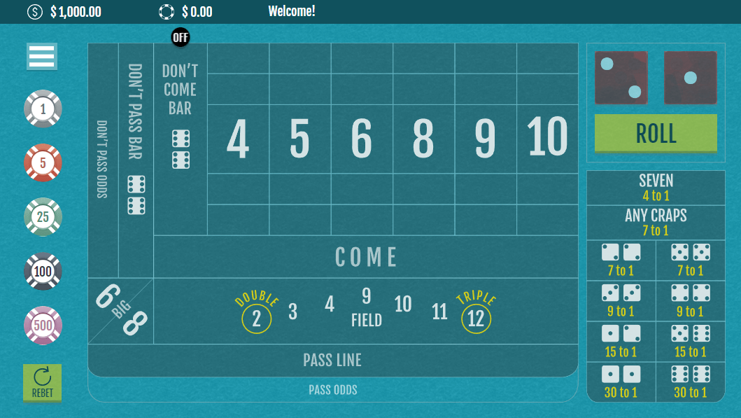 Craps Online spel