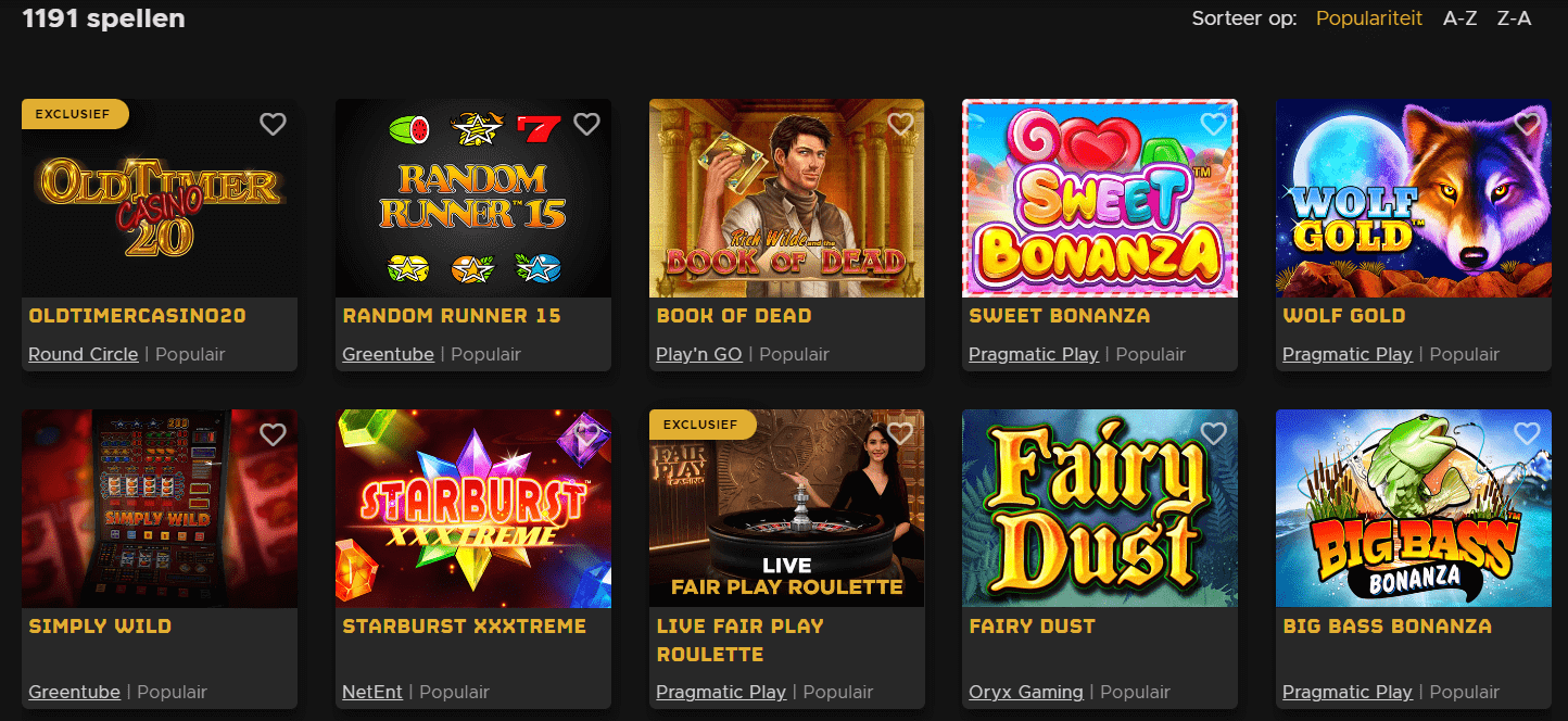 Fair play online casino gokkasten