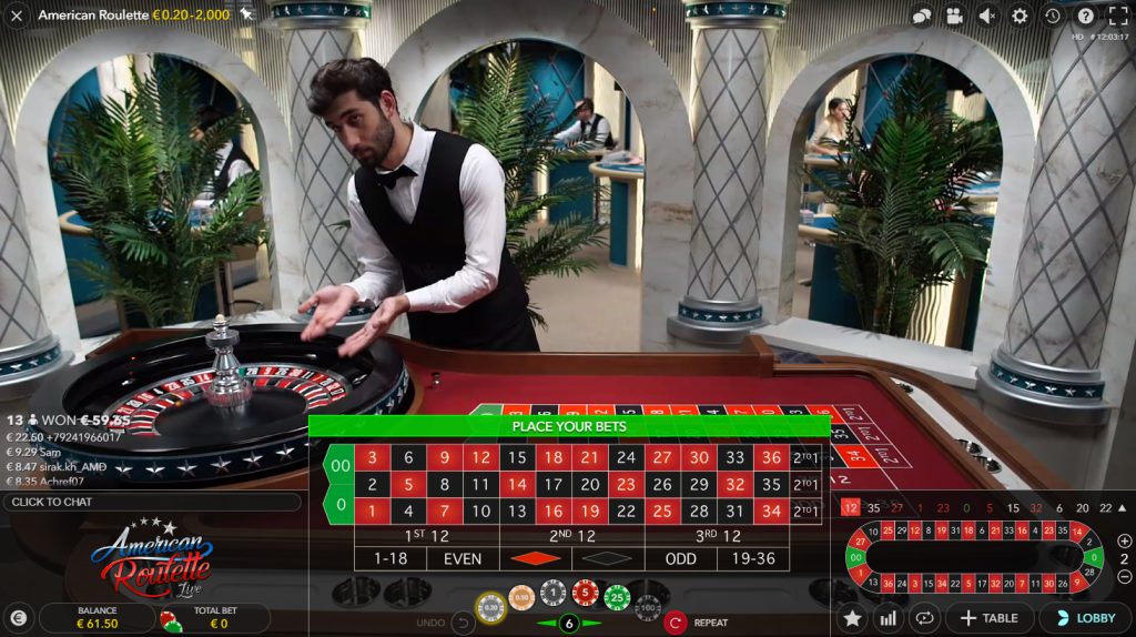 Amerikaanse Roulette Live Evolution Gaming