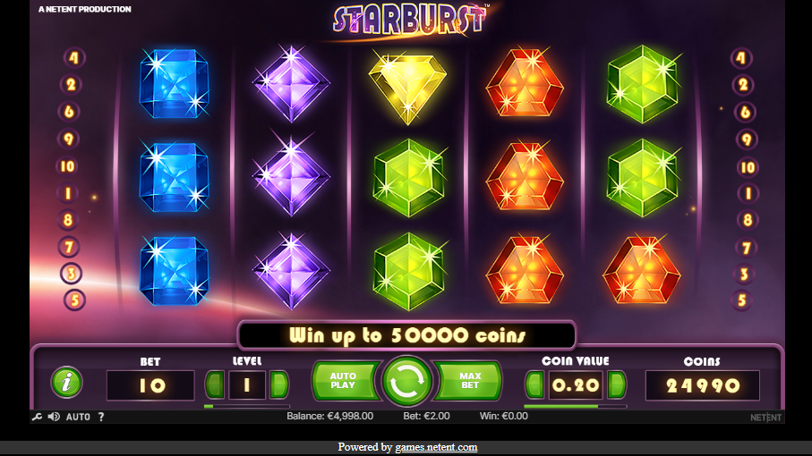 Starbust slot tema